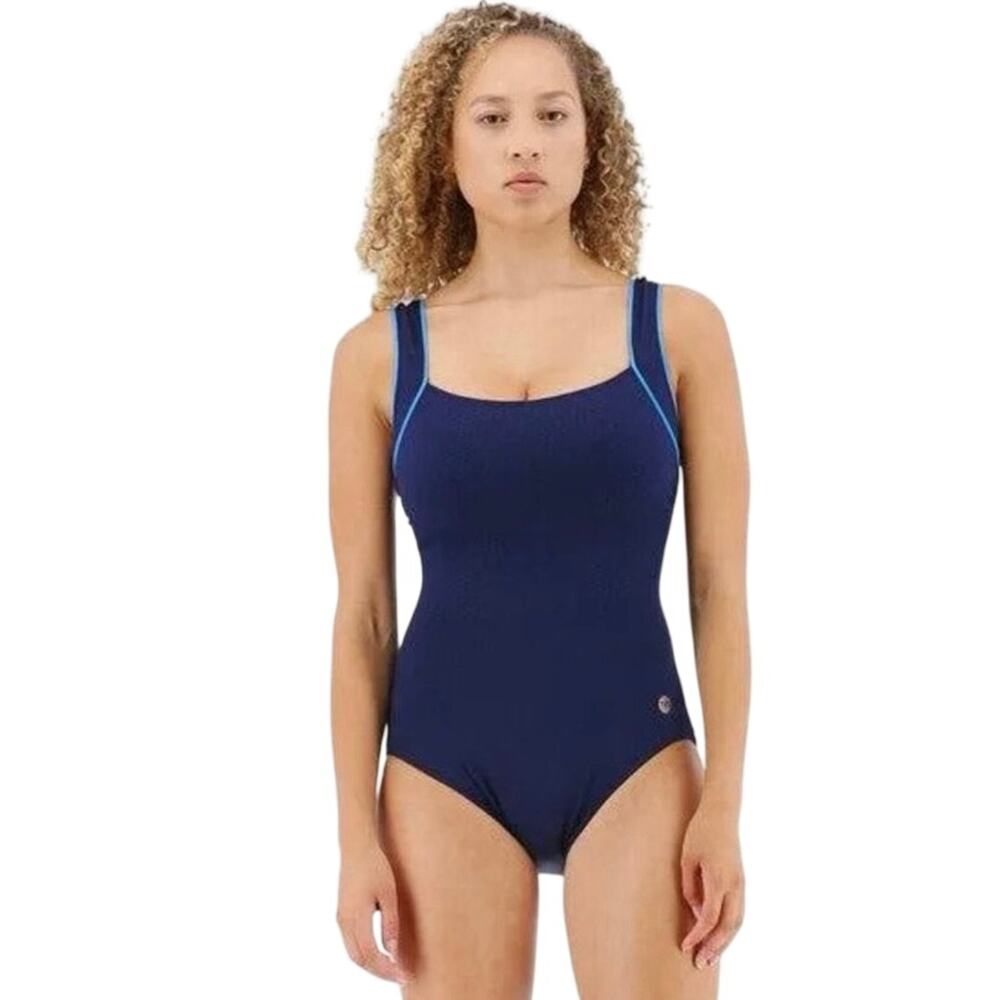 NEW TYR Size 10 Women's Hexa Square Neck Controlfit
One Piece Swimsuit Navy Blue